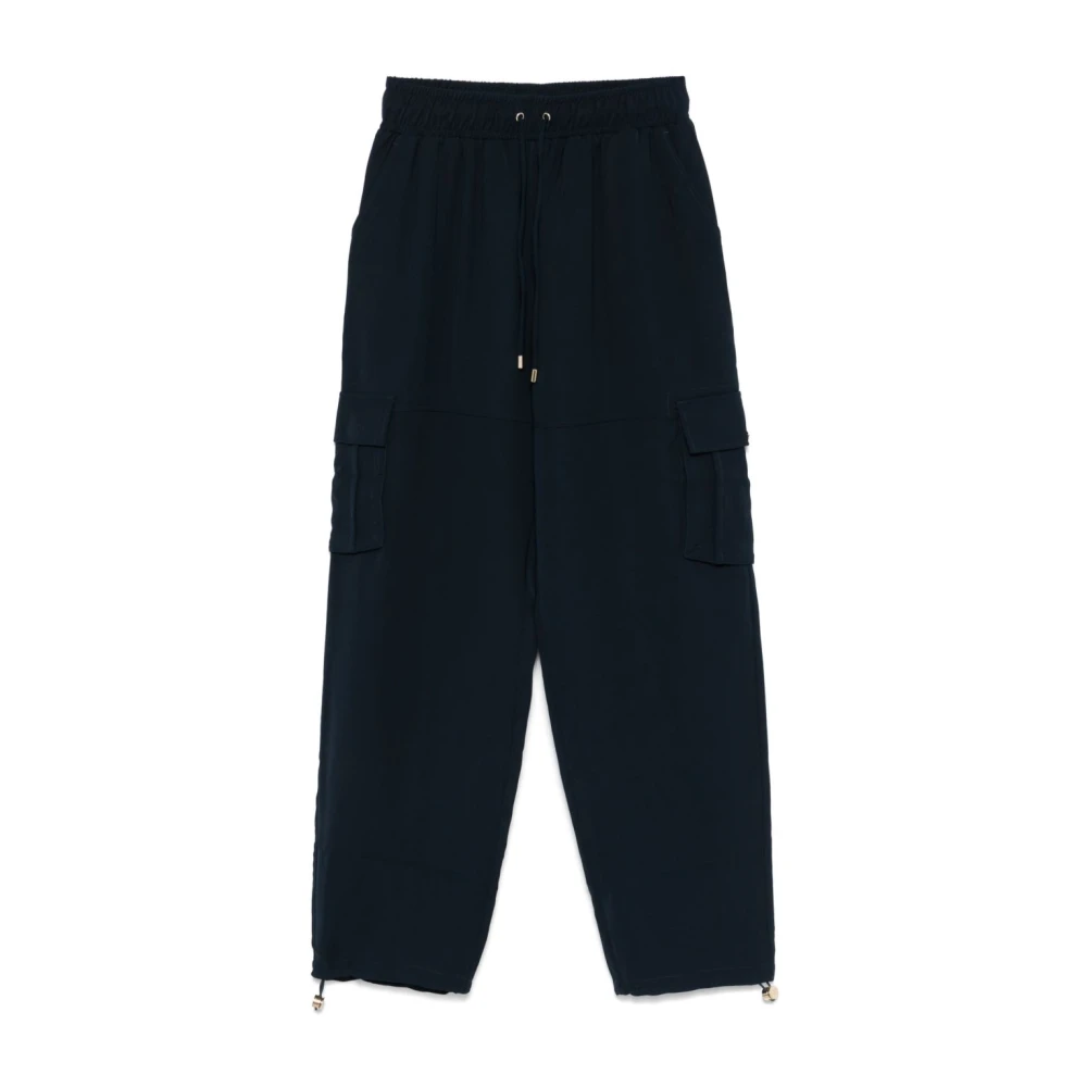 Liu Jo Blauwe Cargo Trekkoord Broek Blue Dames