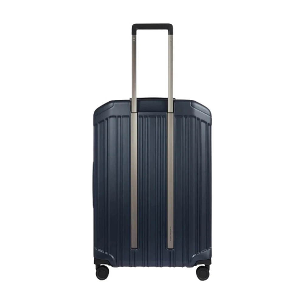 Piquadro Uitbreidbare Harde Schaal Vierwieler Trolley Blue Unisex