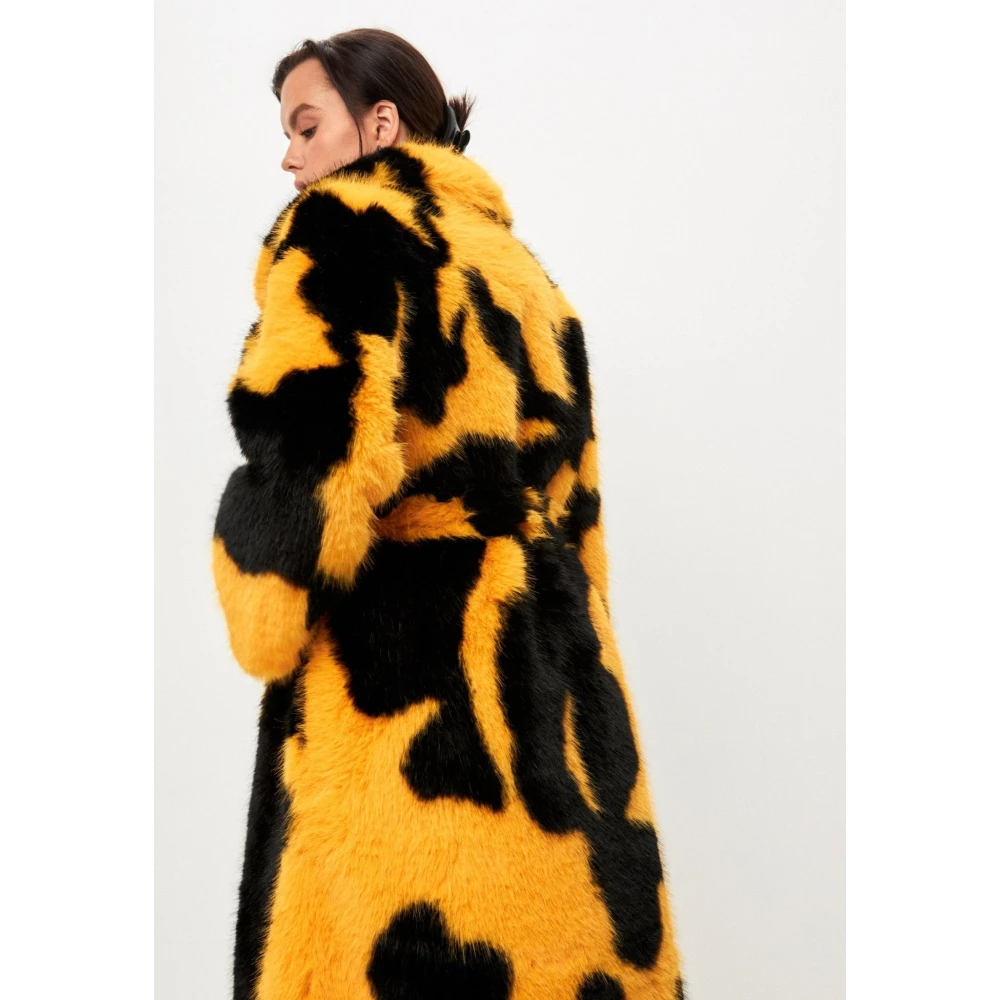 Cesare Gaspari Luxe Faux Fur Winterjas Yellow Dames