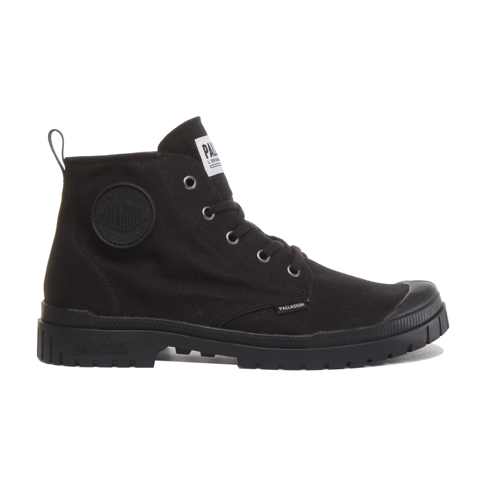 Palladium Black Lace-Up Boots, Male, 4 Uk, Hi-Top Ankle Boots