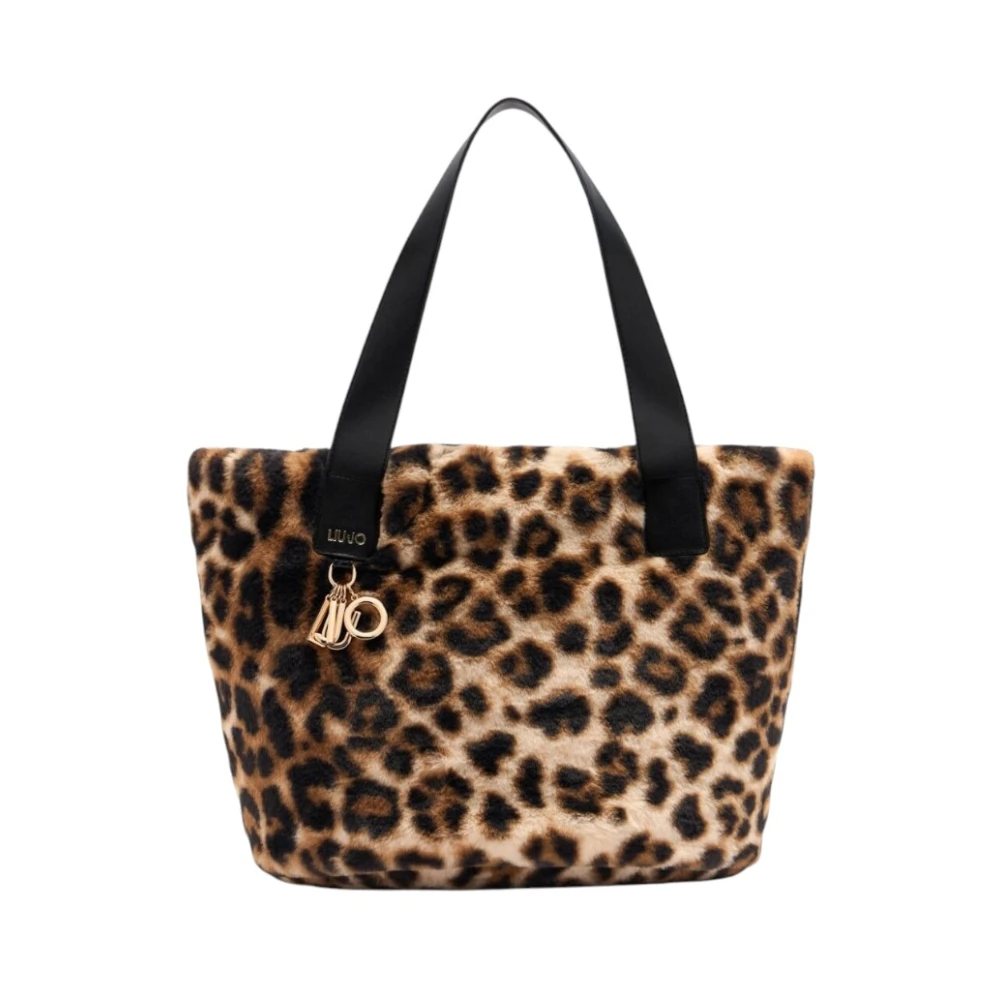 Liu Jo Women's Brown Furry Shopping Bag With Zip Closure