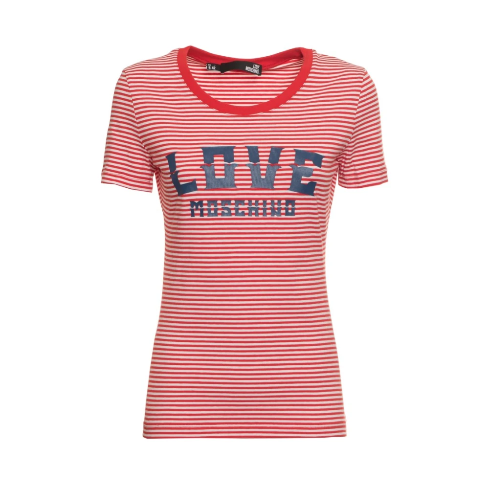 Moschino Gestreept Logo T-shirt voor vrouwen Multicolor Dames