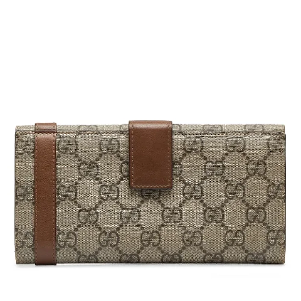 Gucci Vintage Pre-owned Coated canvas wallets Brown Dames