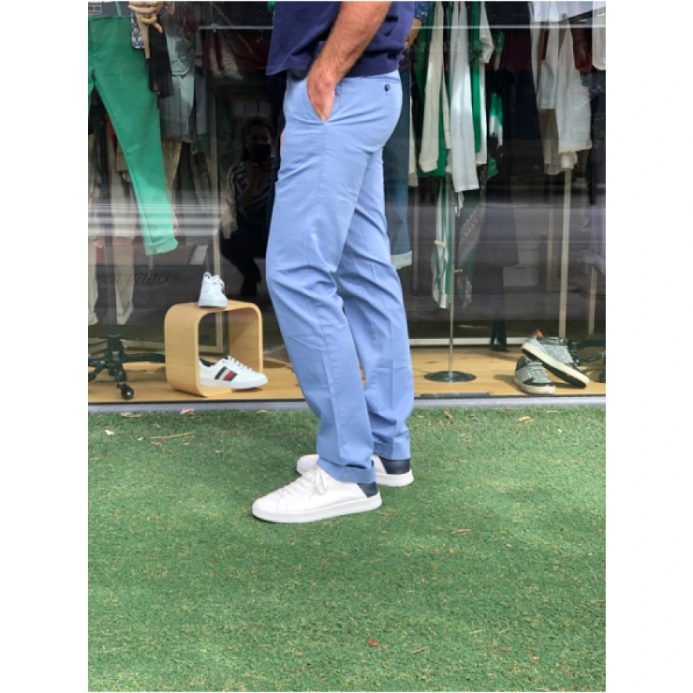 Mason's Katoenen Chino Broek met Comfortabele Pasvorm Blue Heren