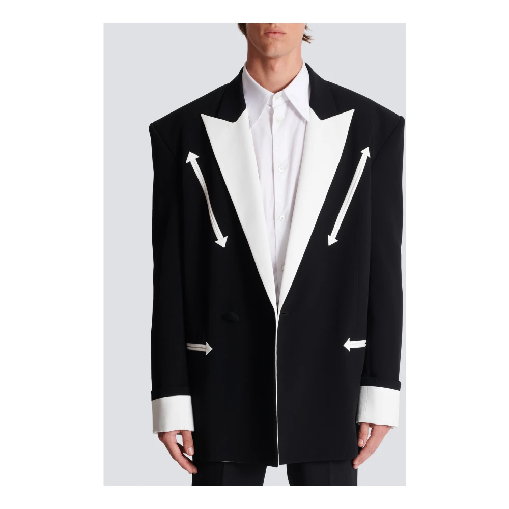 Balmain Westerse crepe blazer Black Heren