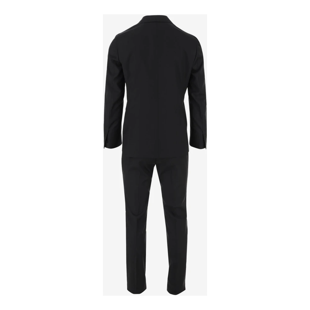 Brian Dales Zwart Stoffen Pak met Op Maat Gemaakte Broek Black Heren