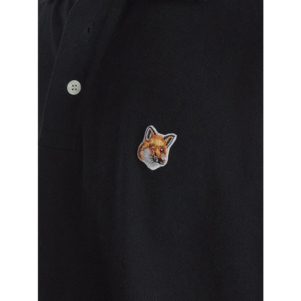 Maison Kitsuné Katoenen Fox Polo Shirt Black Heren
