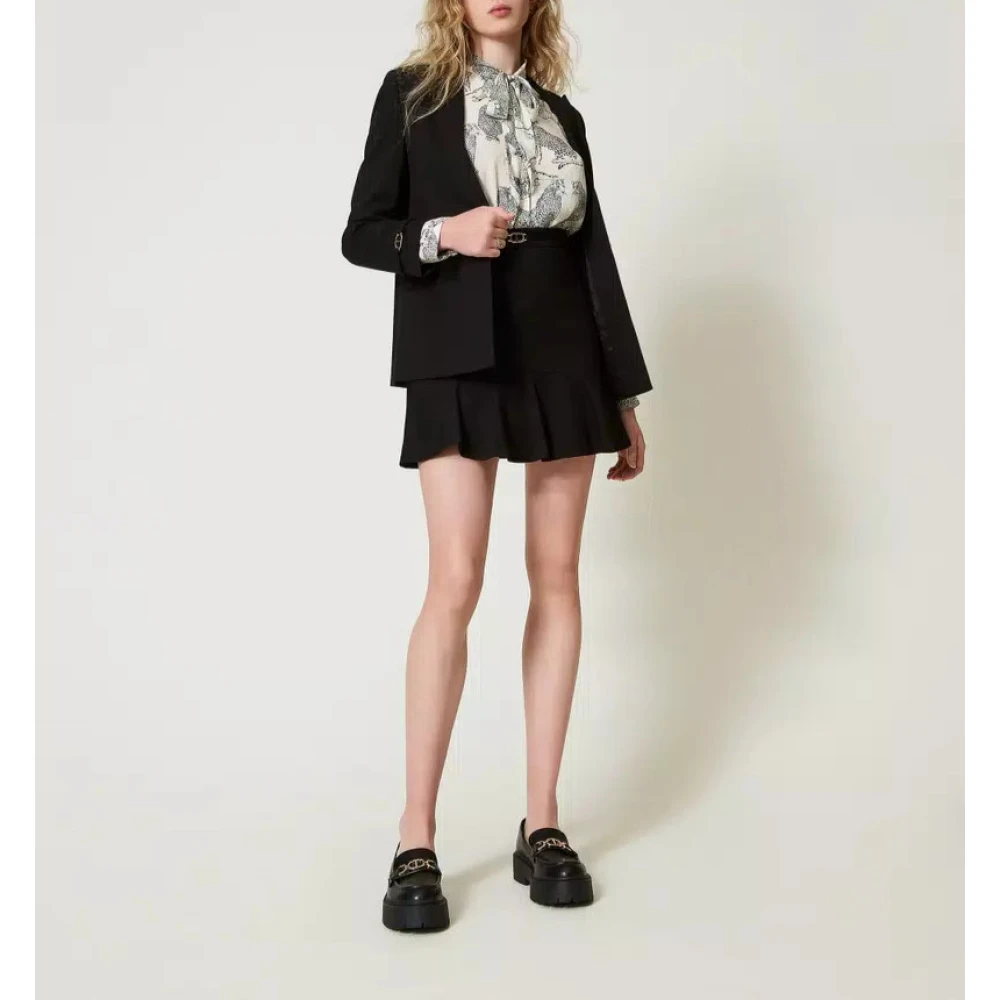 Twinset Jacquard Jaguar Print Shirt White Dames