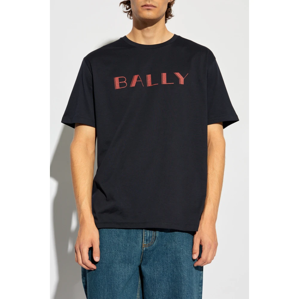 Bally T-shirt met bedrukt logo Blue Heren