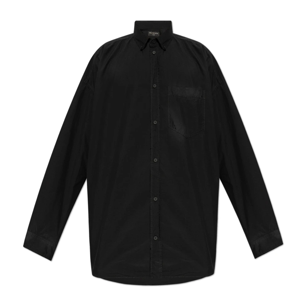 Balenciaga Zwarte Cocoon Shirt Black Heren