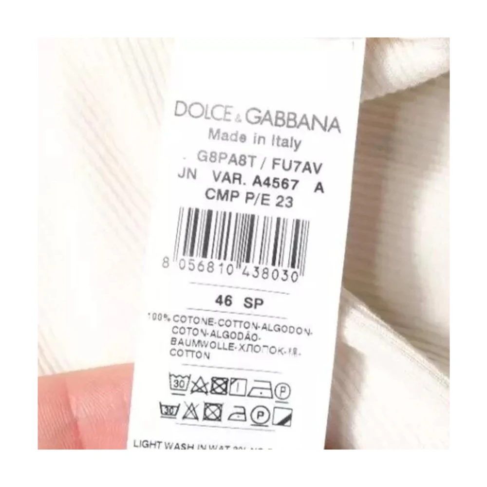 Dolce & Gabbana Klassieke Geribbelde Tanktop White Heren