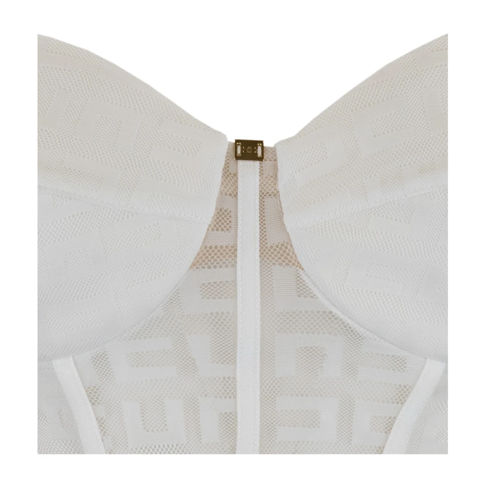 Elisabetta Franchi Top met rits sluiting en logo White Dames