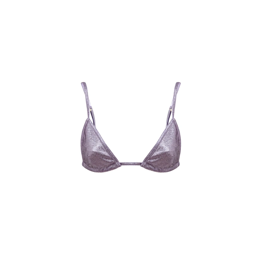Tom Ford Women's Purple Bikinis, 3XS, Lurex Eco-Leather Triangle Bra