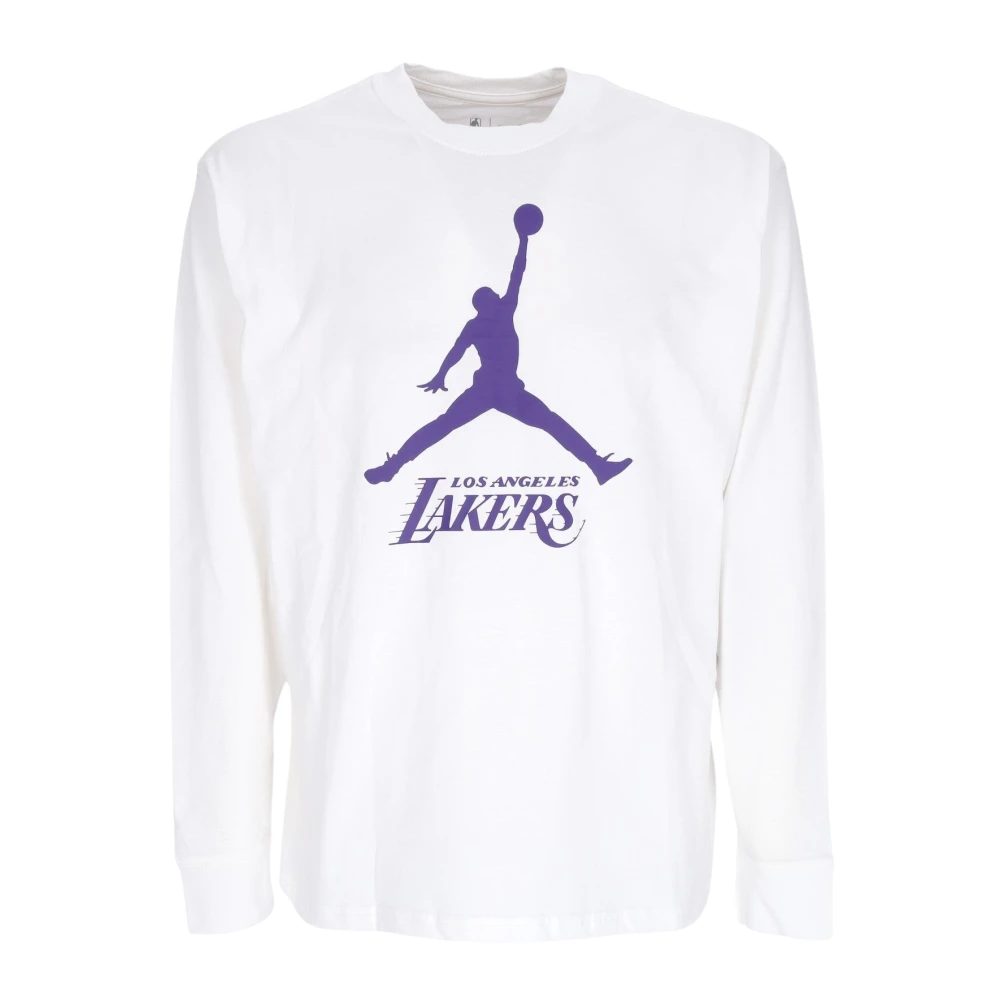 Jordan Lakers Longsleeve Tee Wit White Heren