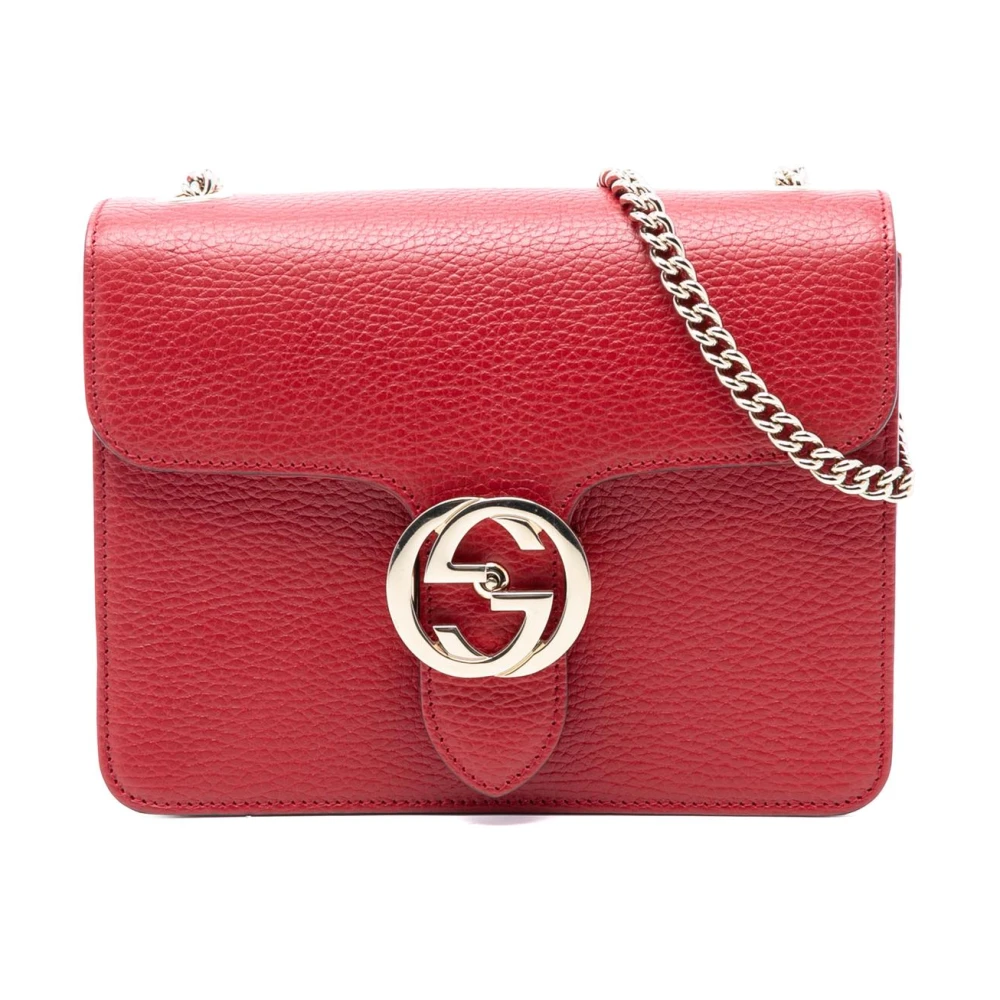 Gucci Vintage Women's Red Pre-Owned Chain Shoulder Bag