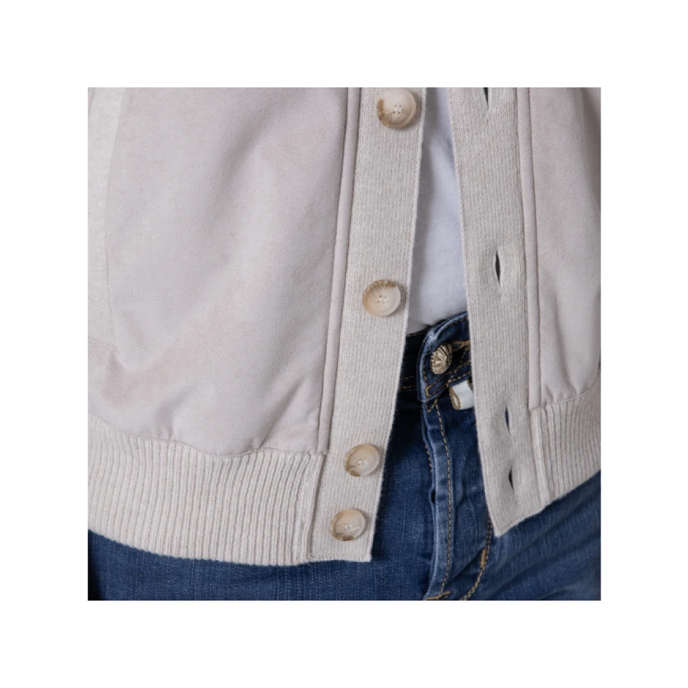 Gran Sasso Beige Bi-materiaal Overhemd Jas Gray Heren