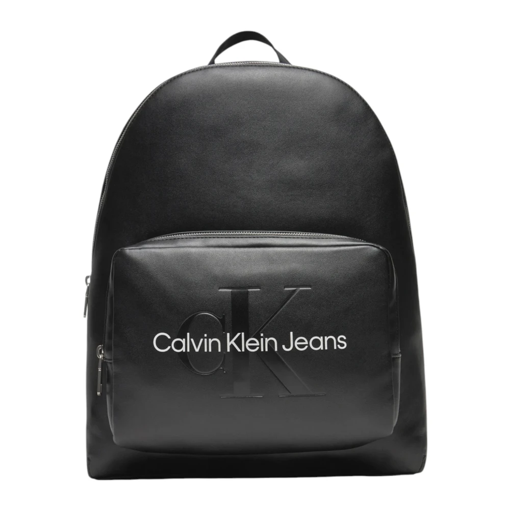 Calvin Klein Jeans Zwarte ritstas met meerdere zakken Black Dames