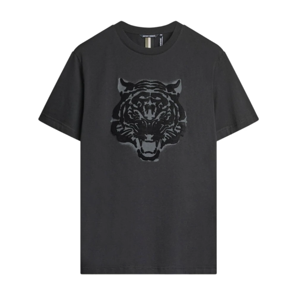 Antony Morato Men's Black Tiger Head Graphic Tee - T-Shirts - 2XL - Tops