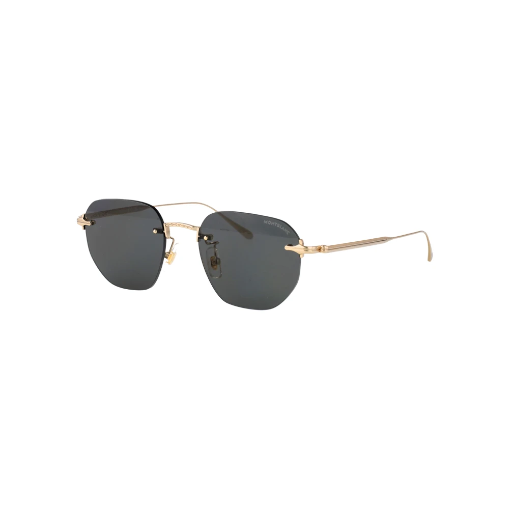 Montblanc Men's Yellow Sunglasses, 51 Mm, Geometric Rimless Sunglasses