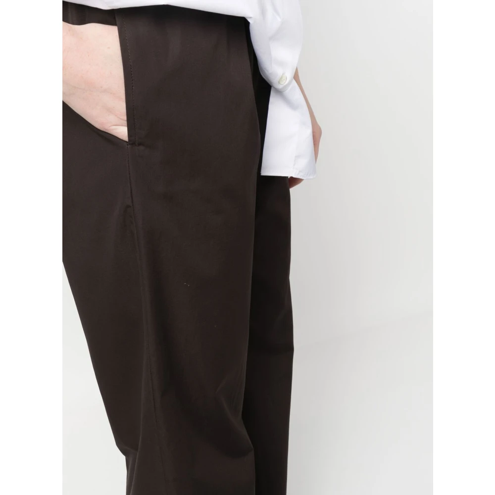 Aspesi Bruine Wijde Pijp Katoenen Broek Brown Dames