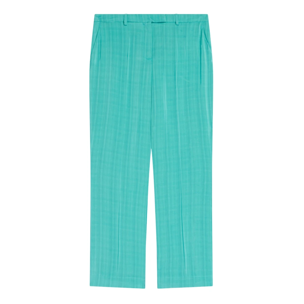 Semicouture Cropped Trousers Blue Dames