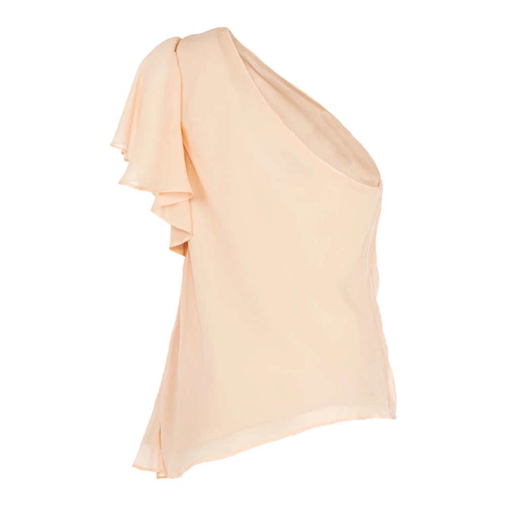 PATRIZIA PEPE Elegante One-Shoulder Blouse in Roze Pink Dames