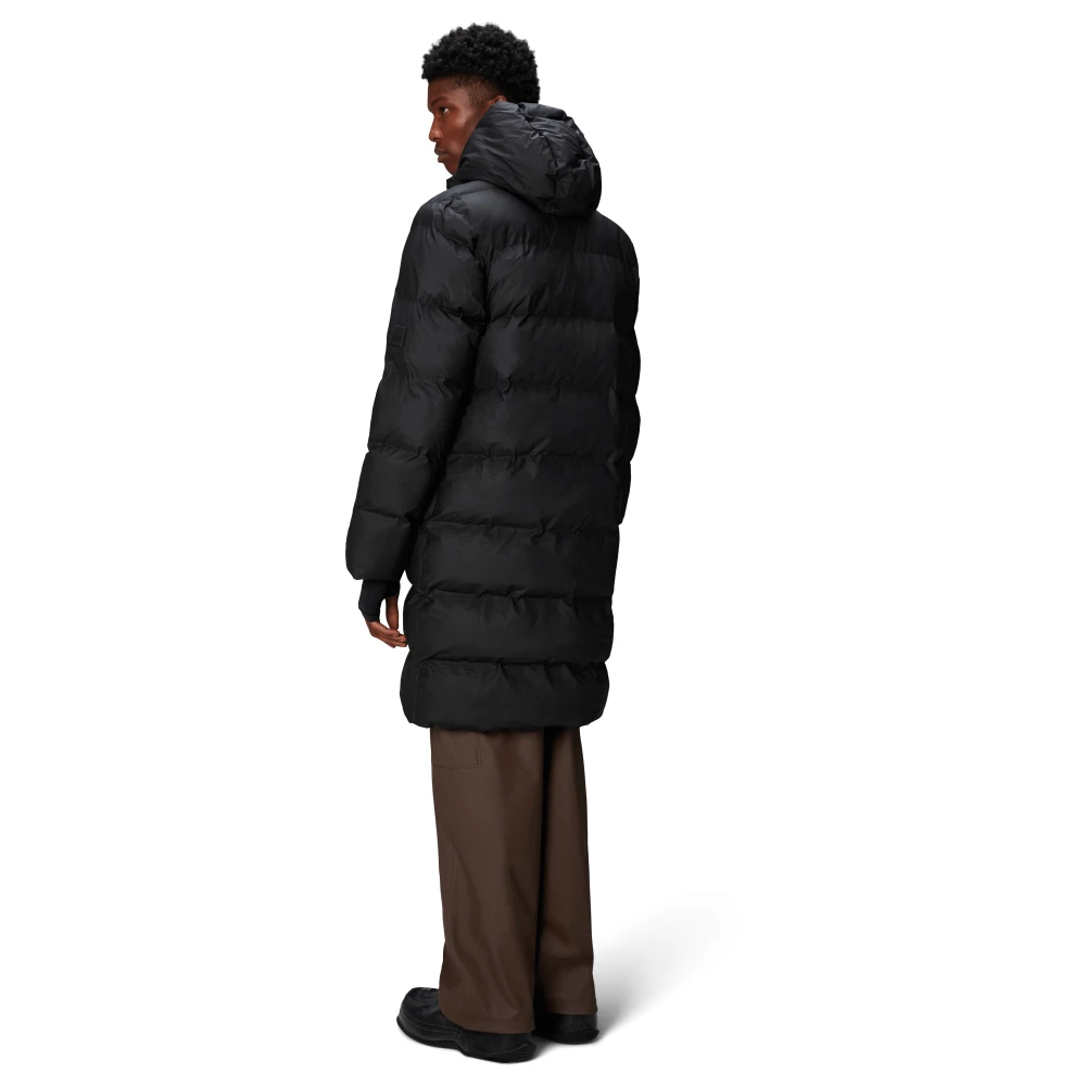 Rains Lange Pufferjas Black Dames