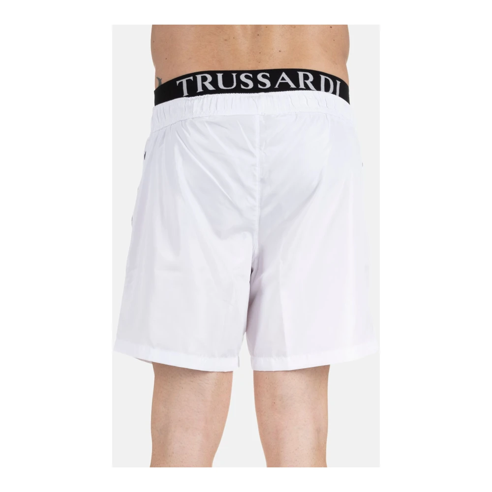 Trussardi Sportieve Heren Zwemkleding met Rits White Heren