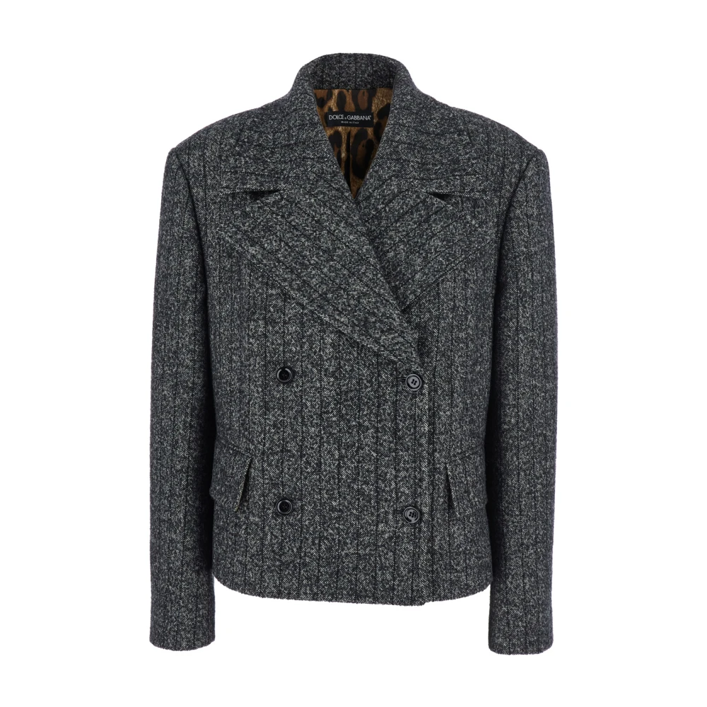 Dolce & Gabbana Double-Breasted Coats, Female, S, Grey Double-Breasted Women's Coat Gray