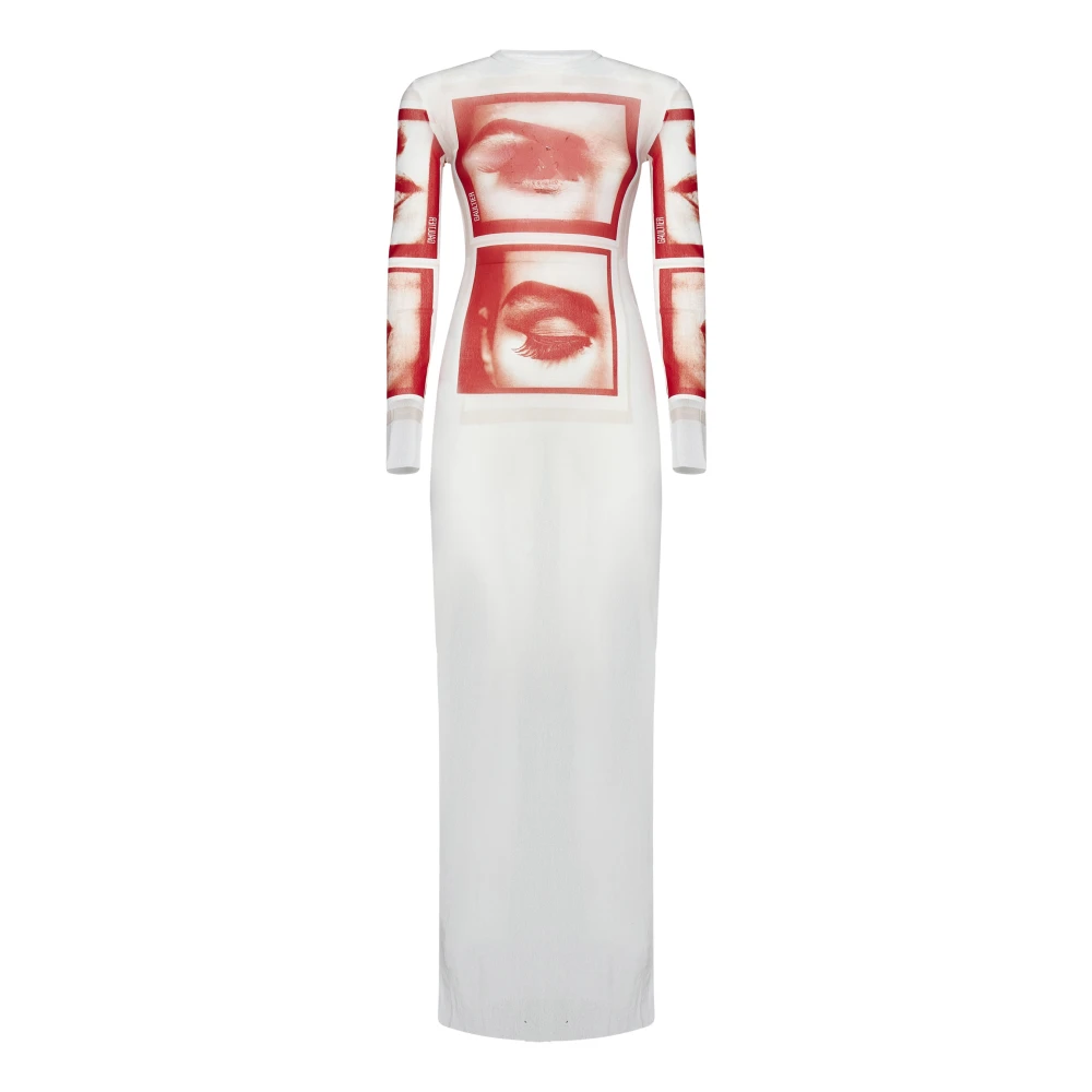 Jean Paul Gaultier Witte Crewneck met Rode Print White Dames