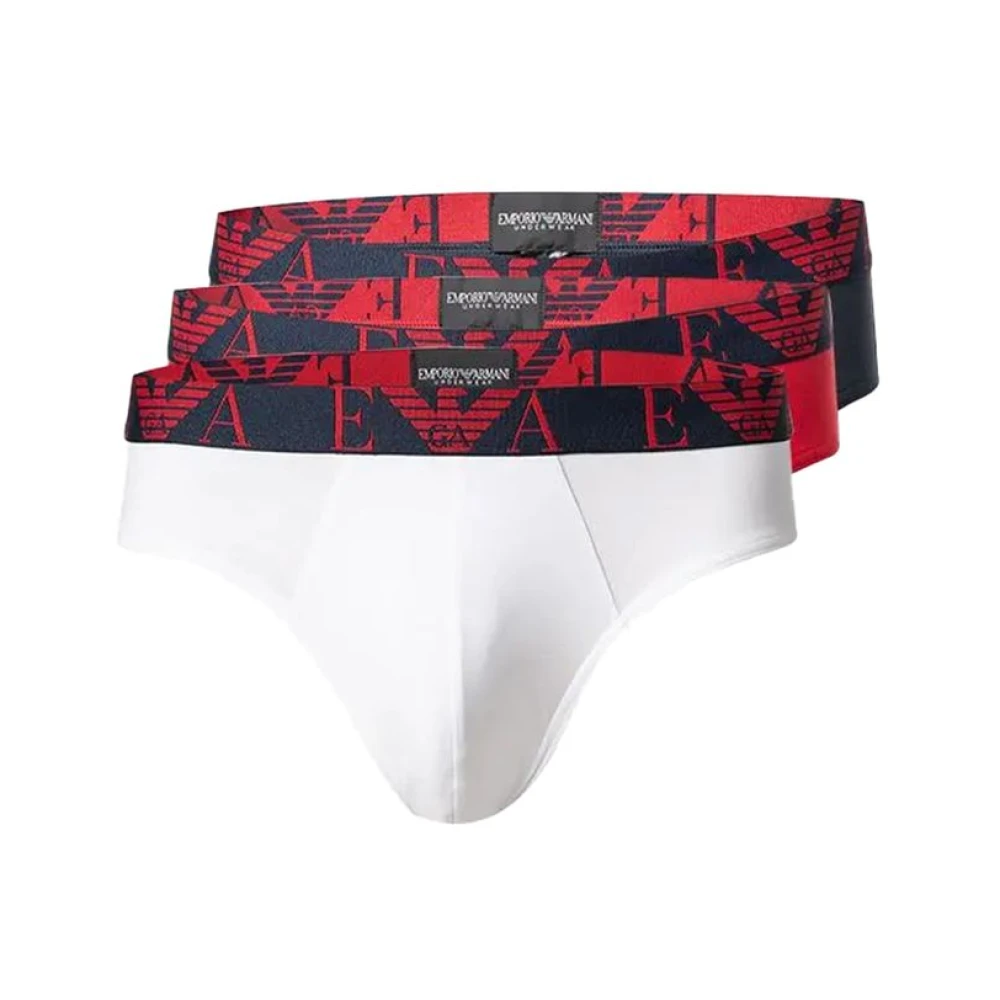 Emporio Armani Rode Katoenen Ondergoed Collectie Herfst Winter Multicolor Heren