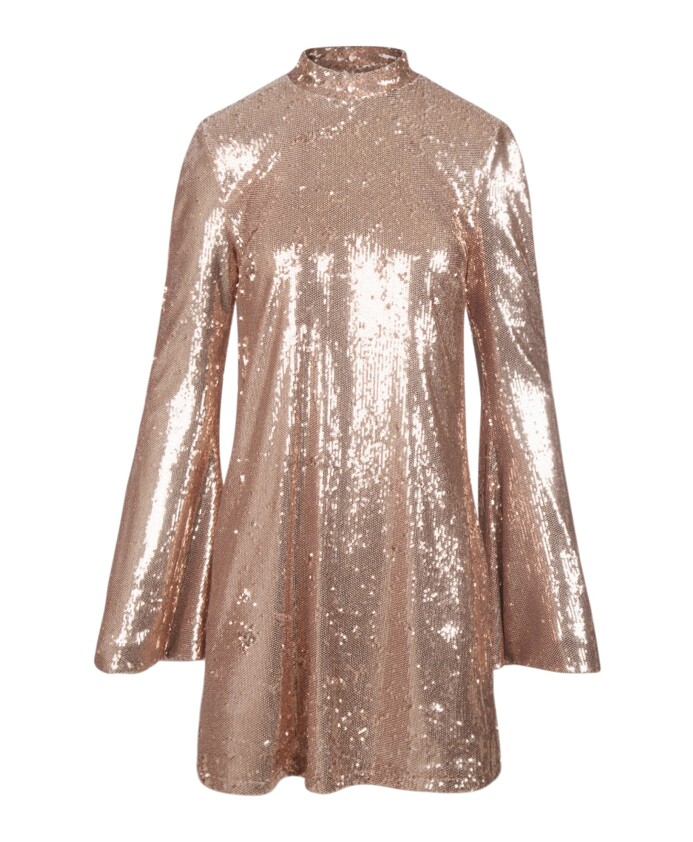 sequin-high-collar-dress