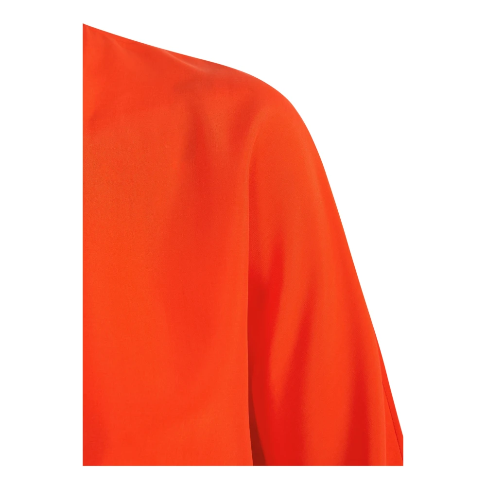 Cortana Zijden Top met Mao Kraag Red Dames