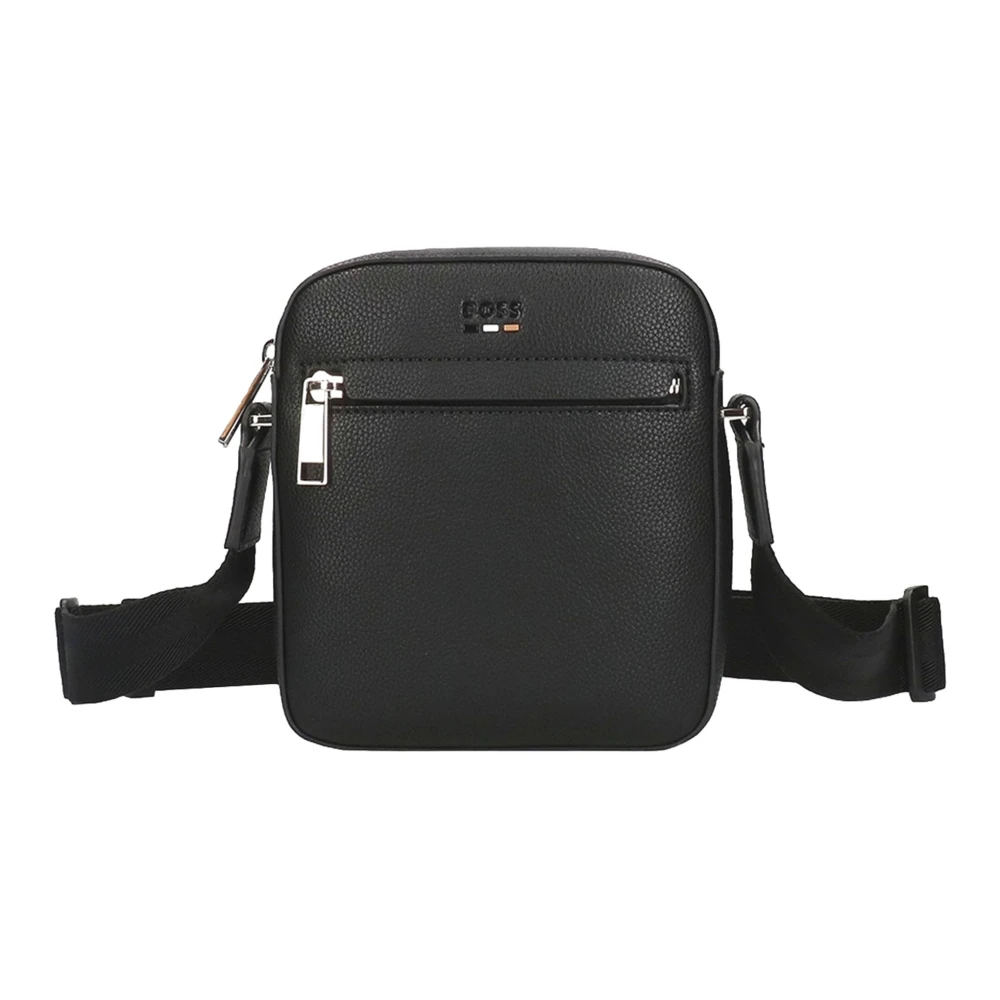 Hugo Men's Black Modern Reporter Bag Ray_ns Zip - Cross Body Messenger - One Size - Bags
