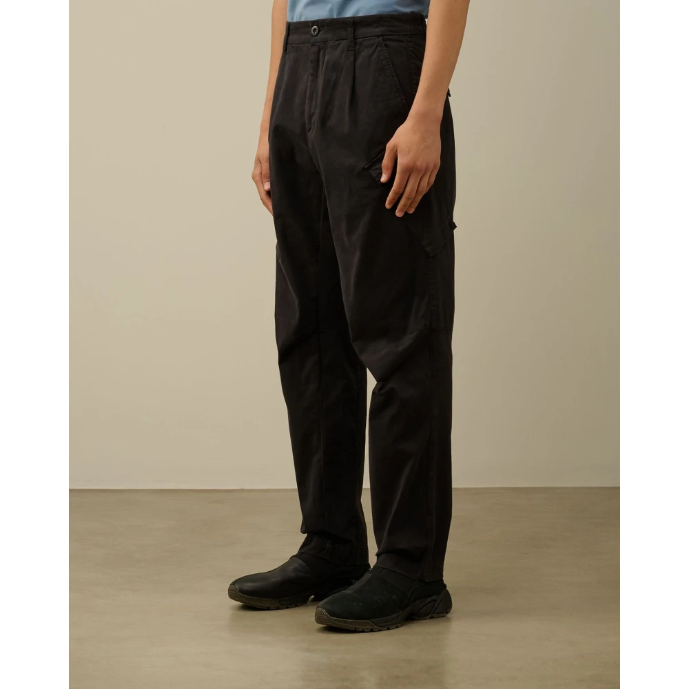 C.P. Company Zwarte losse pasvorm stretch chino Black Heren