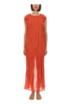 Metallic Gauze Longuette Dress