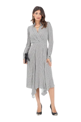 Georgette slim fit midi klänning