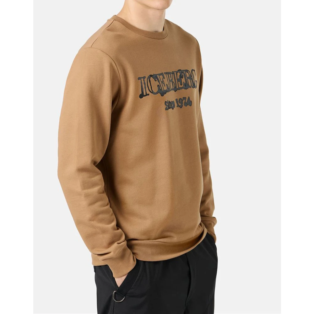 Iceberg Sweatshirt met capuchon en logo Brown Heren