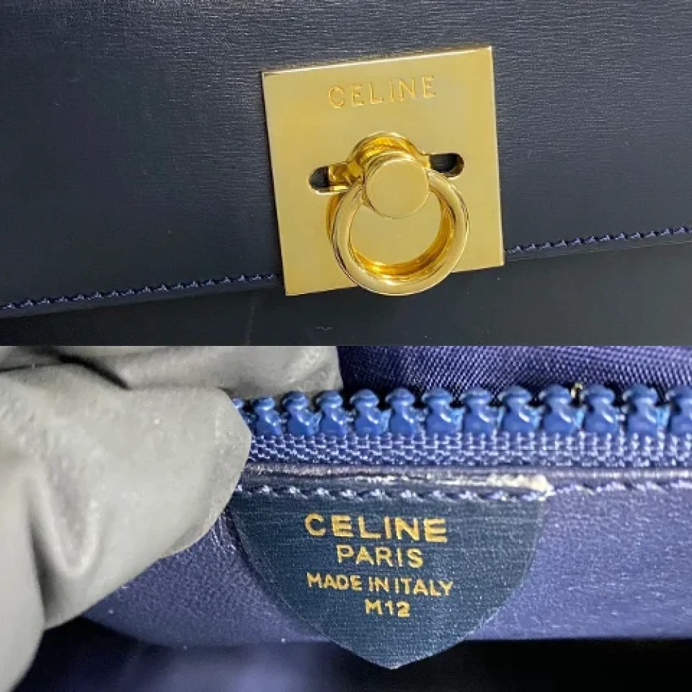 Celine Vintage Pre-owned Leather handbags Blue Dames