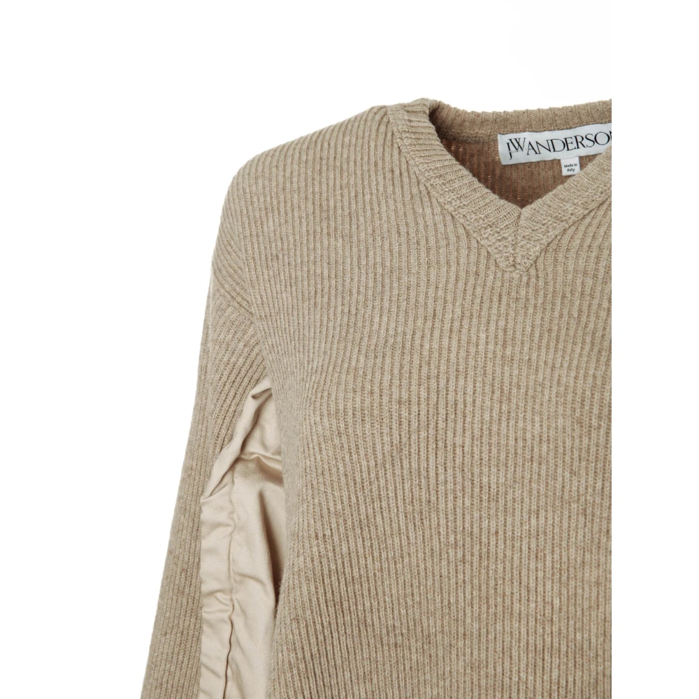 JW Anderson V-hals Ballonmouw Trui Beige Dames