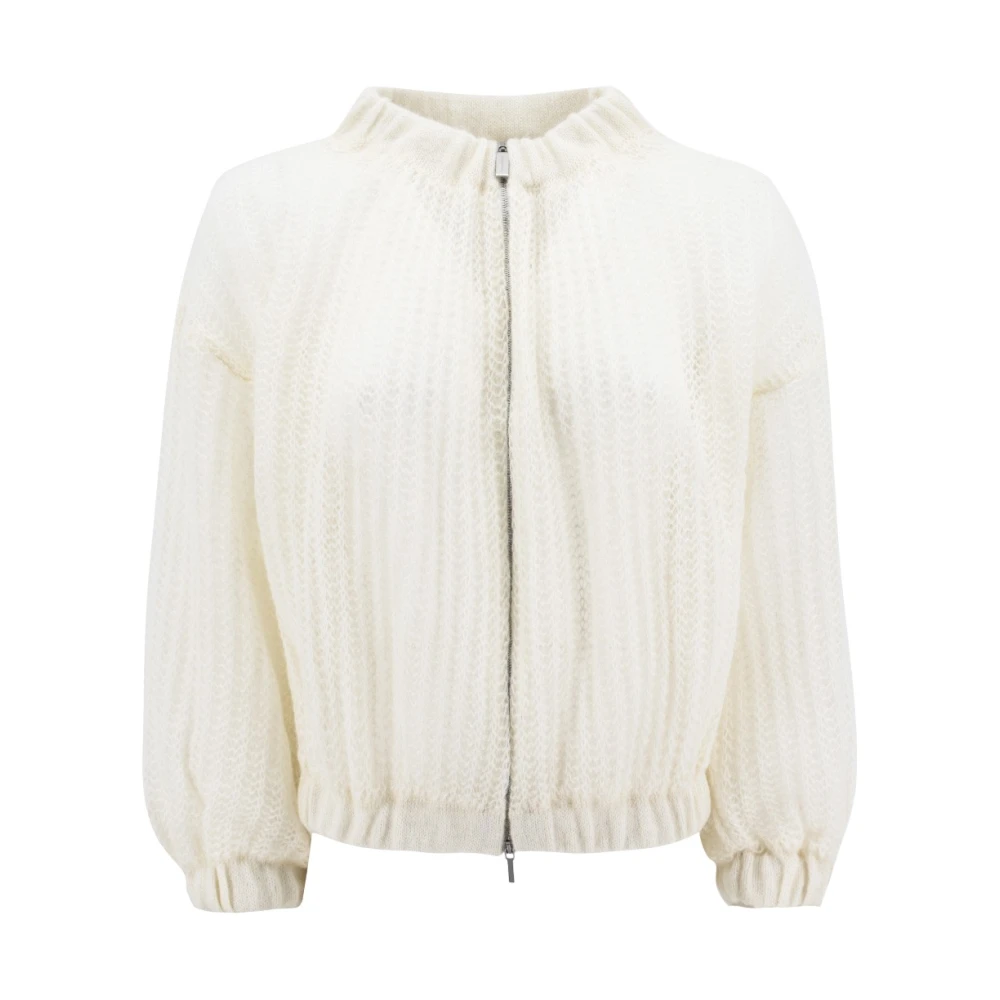 Fabiana Filippi Sweatshirt med Sweatshirt med dragkedja White, Dam