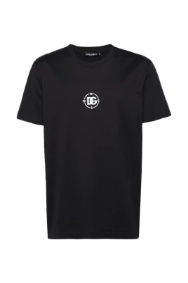 Cotton T-Shirt with Marina Print