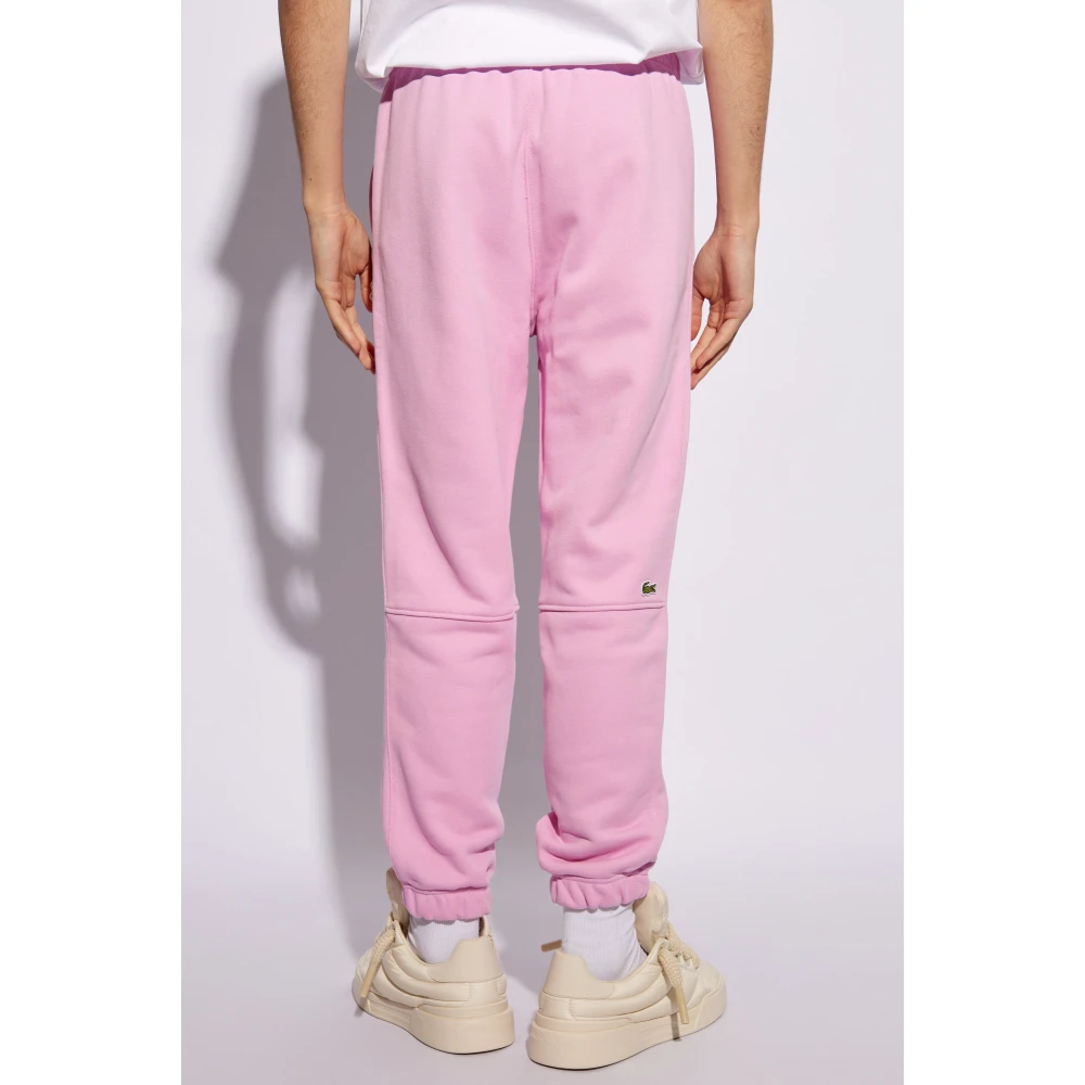 Lacoste Sweatpants met patch Pink Heren