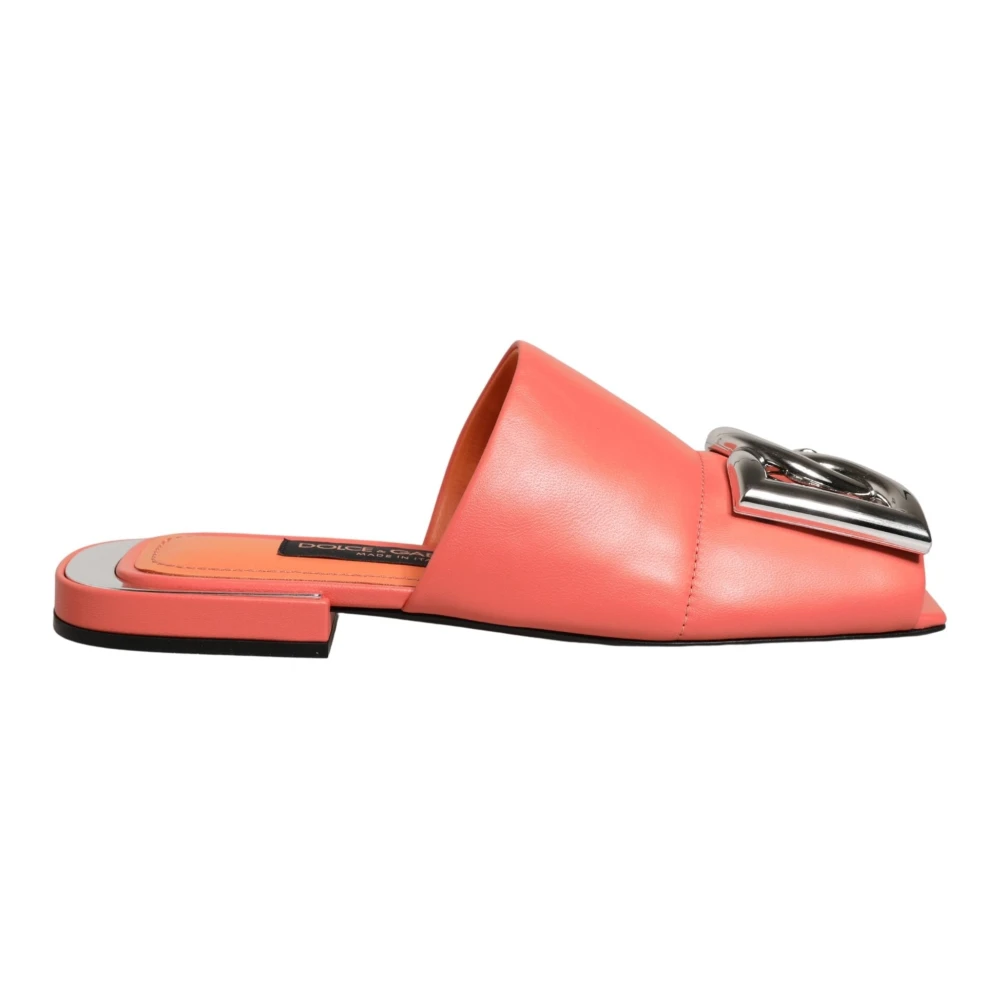 Dolce & Gabbana Women's Orange Flats Sandals - Sliders - 2 Uk - Shoes