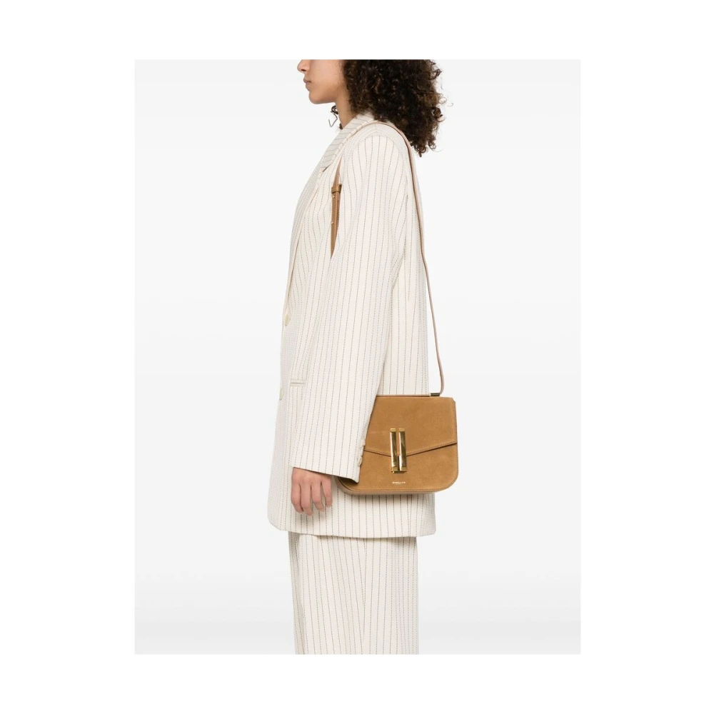 DeMellier Kameelbruine Schoudertas met Push-Lock Brown Dames
