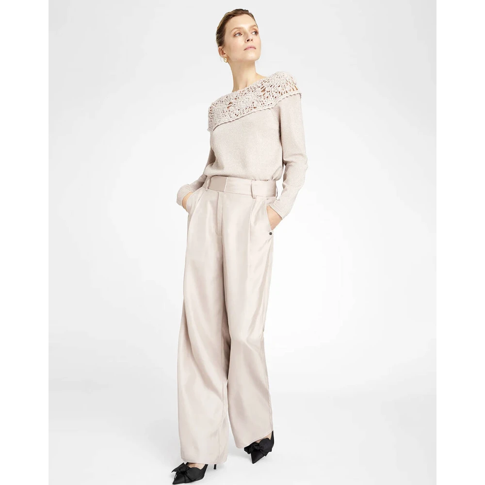 Gustav Wide Leg Maddeline Broek Beige Dames