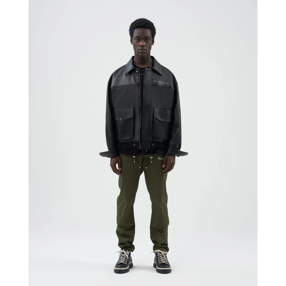 Filling Pieces Leather Jacket Boxy Black Heren