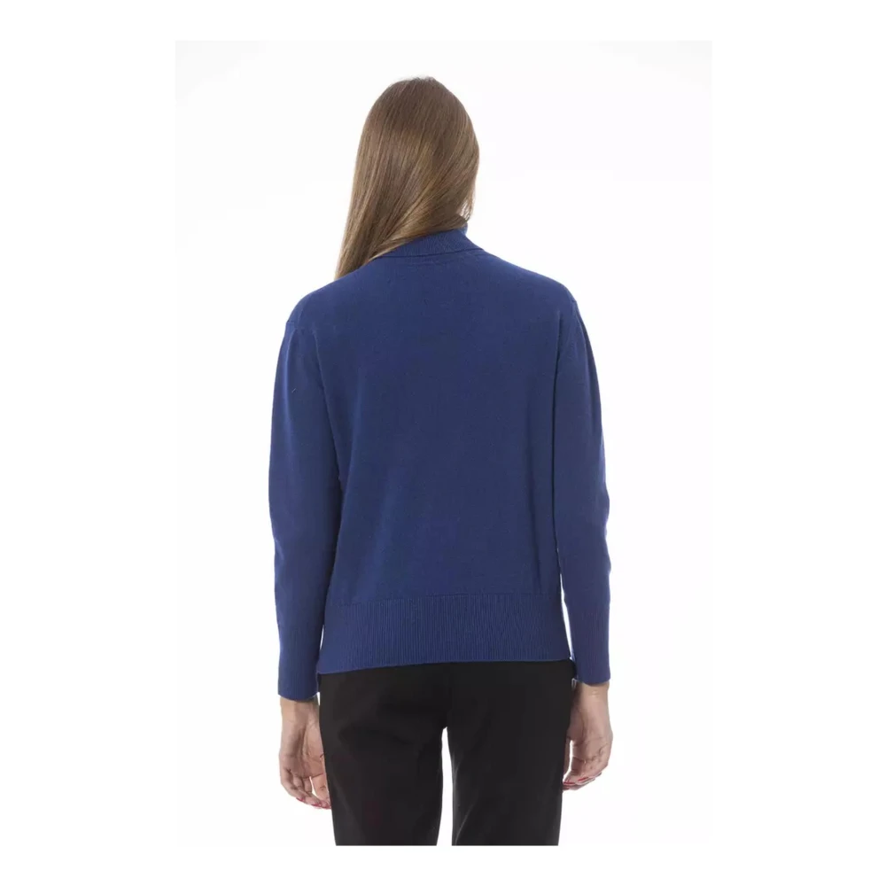 Baldinini Blauwe Wollen Coltrui Blue Dames