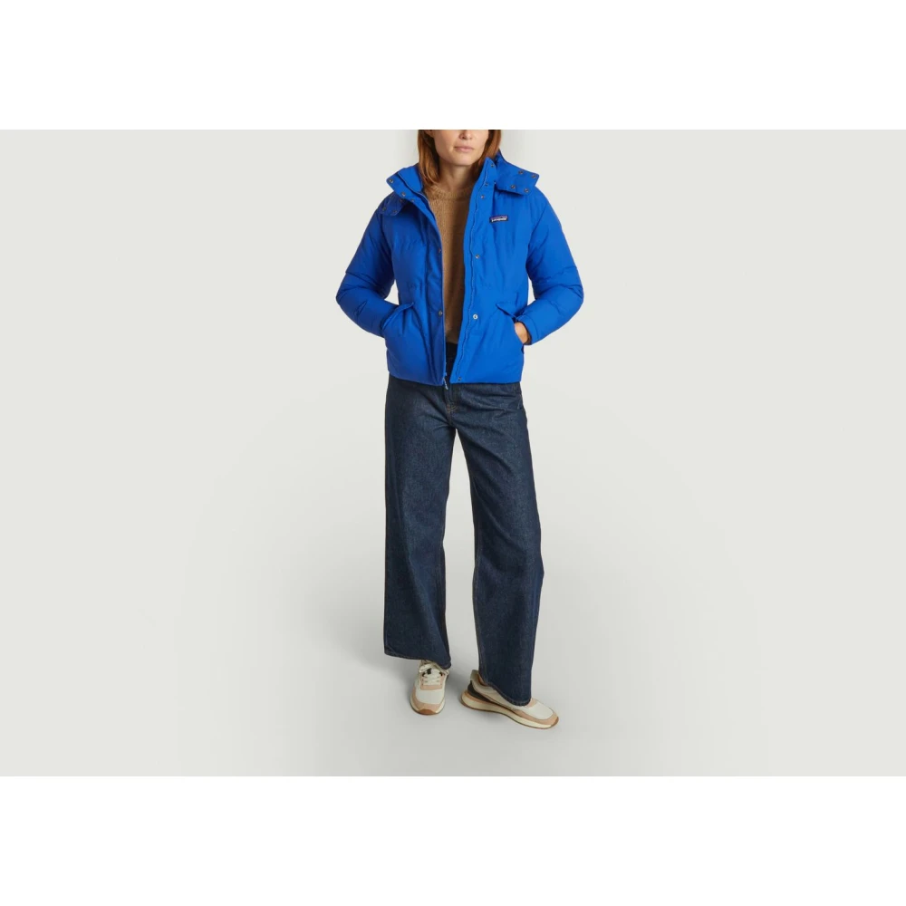 Patagonia Gerecyclede Downdrift Jas met Capuchon Blue Dames