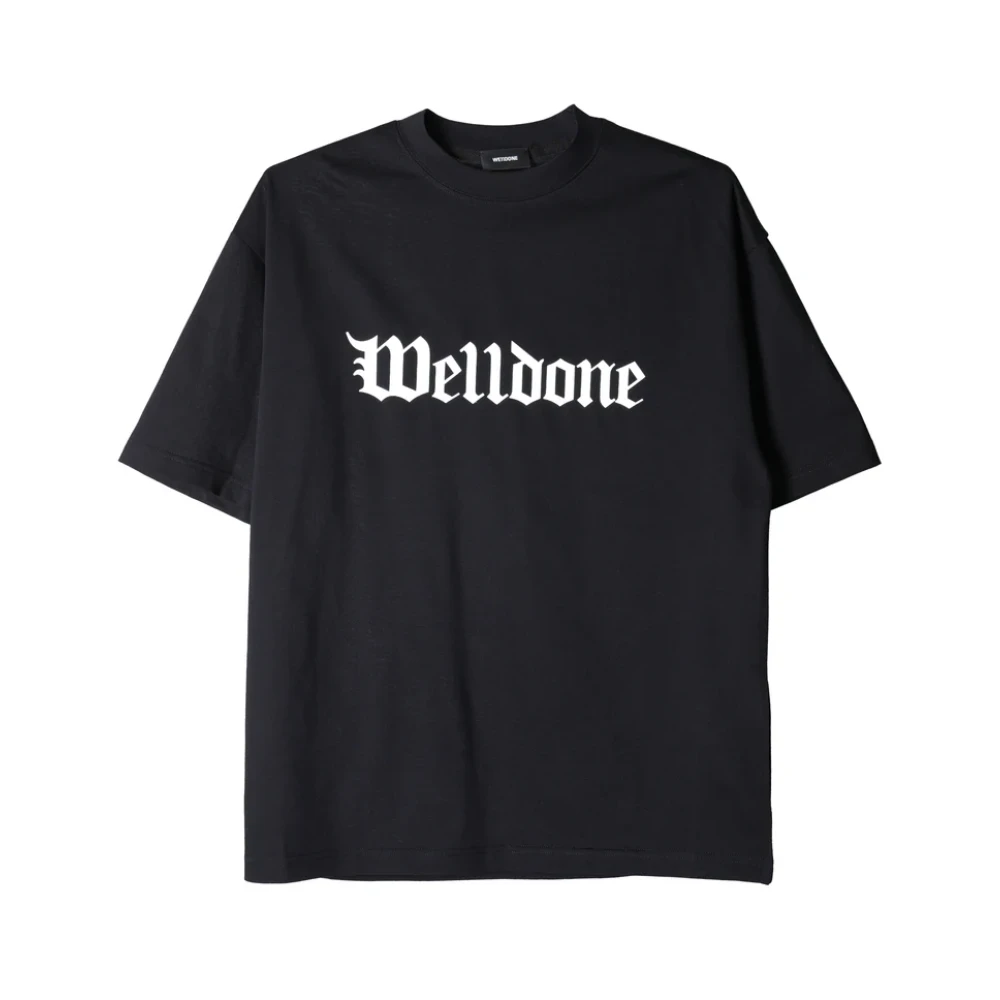 We11Done Gothic Logo Zwart T-shirt Black Heren